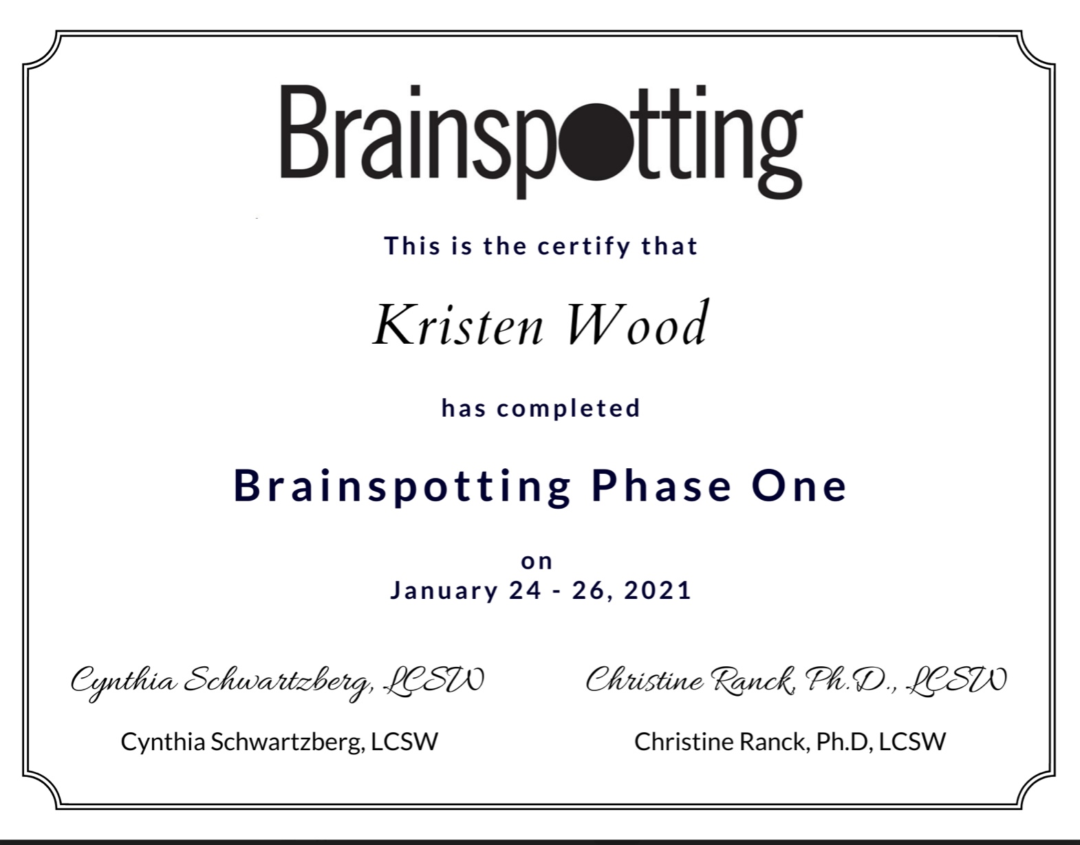 Brainspotting Phase 1